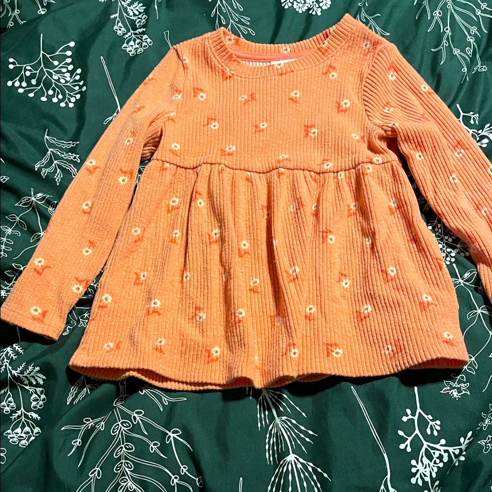 Cat & Jack 4T Peach Floral Sweater